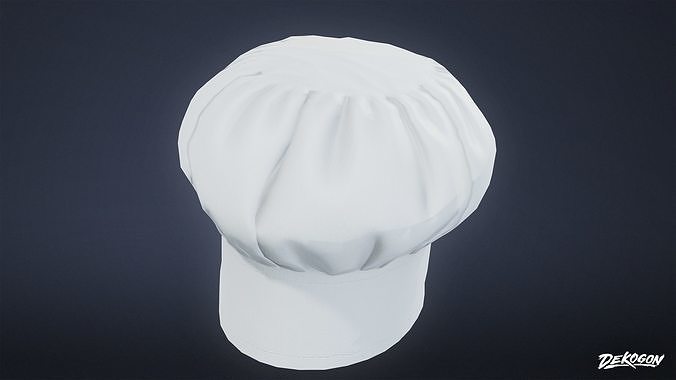 VARIETY HATS - Chef 01 - LOW POLY Low-poly 3D model 6