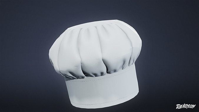 VARIETY HATS - Chef 01 - LOW POLY Low-poly 3D model 5