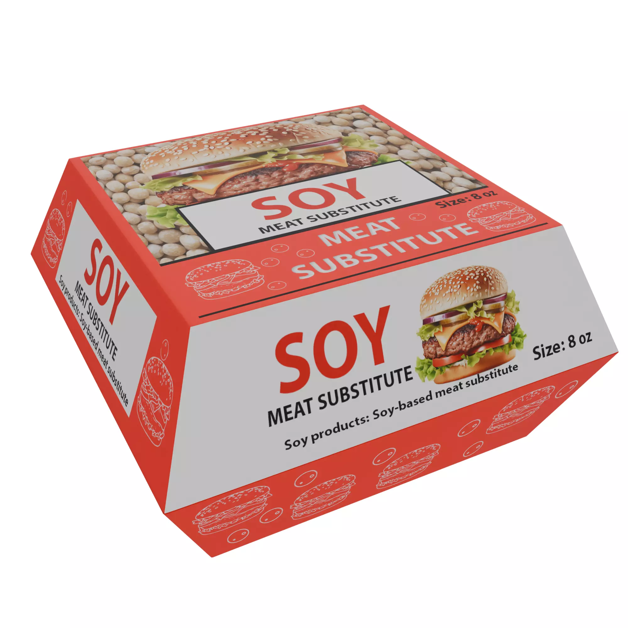 Soy products box Low-poly 3D model_0