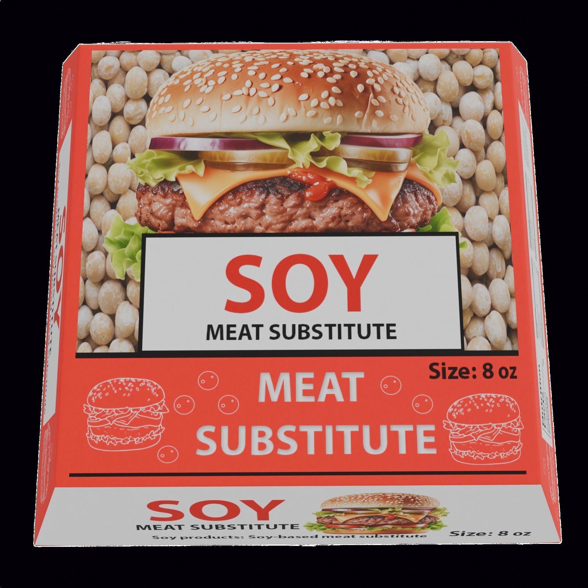 Soy products box Low-poly 3D model_3