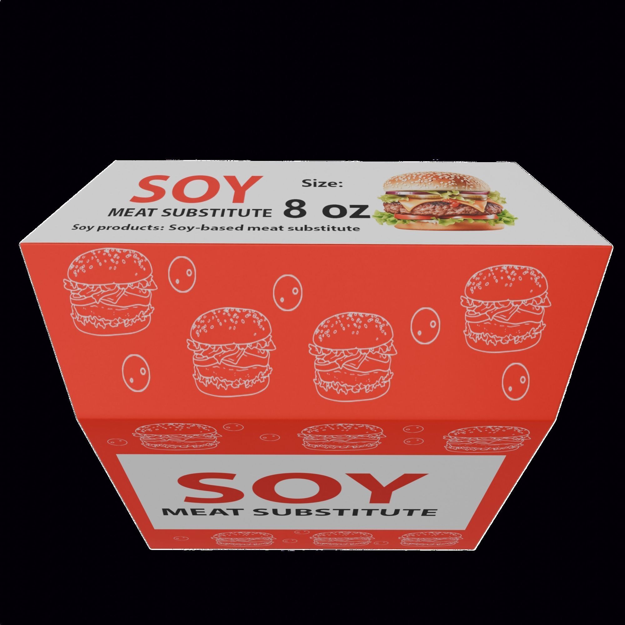 Soy products box Low-poly 3D model_5