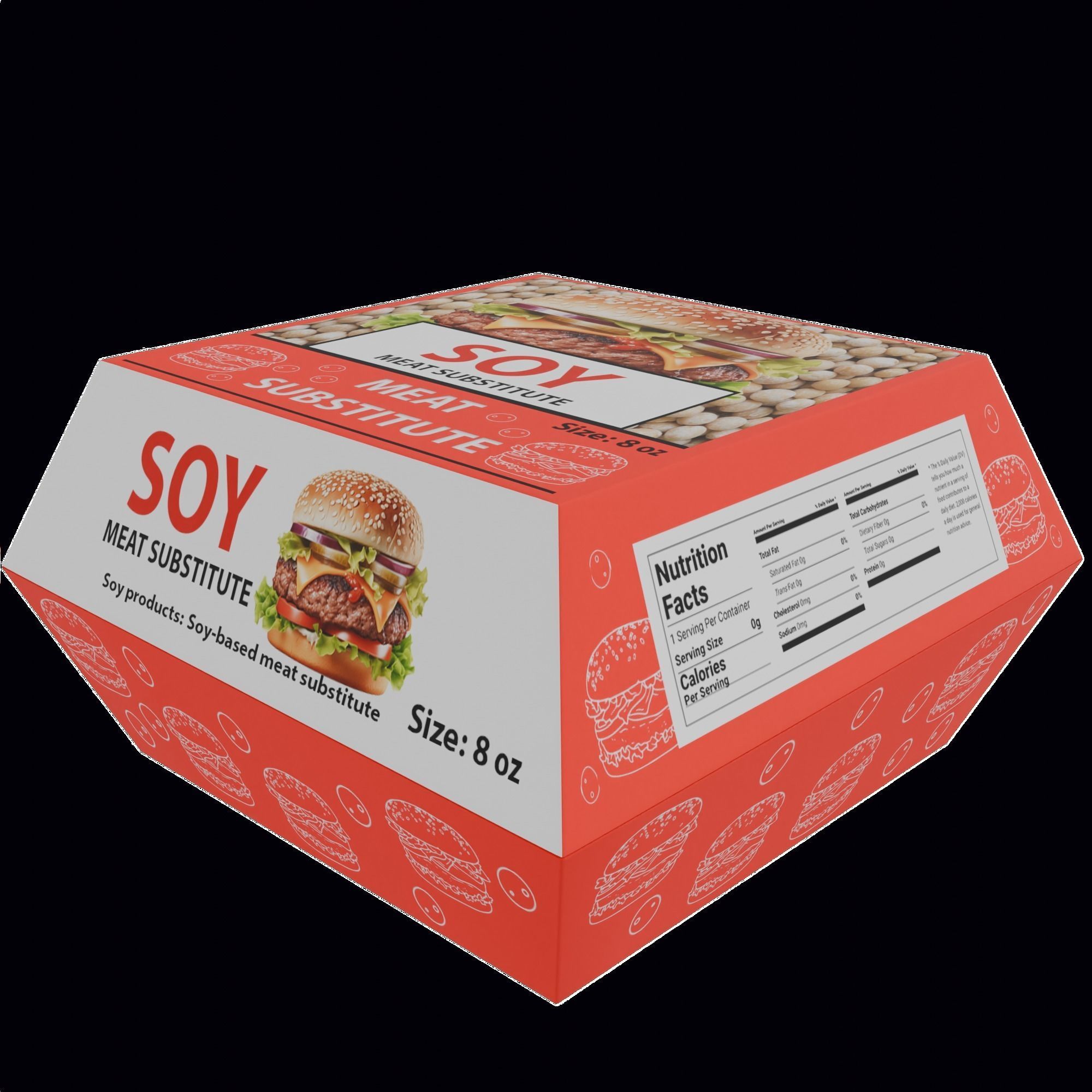 Soy products box Low-poly 3D model_1