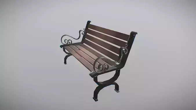 Simple Wooden Bench Lowpoly
