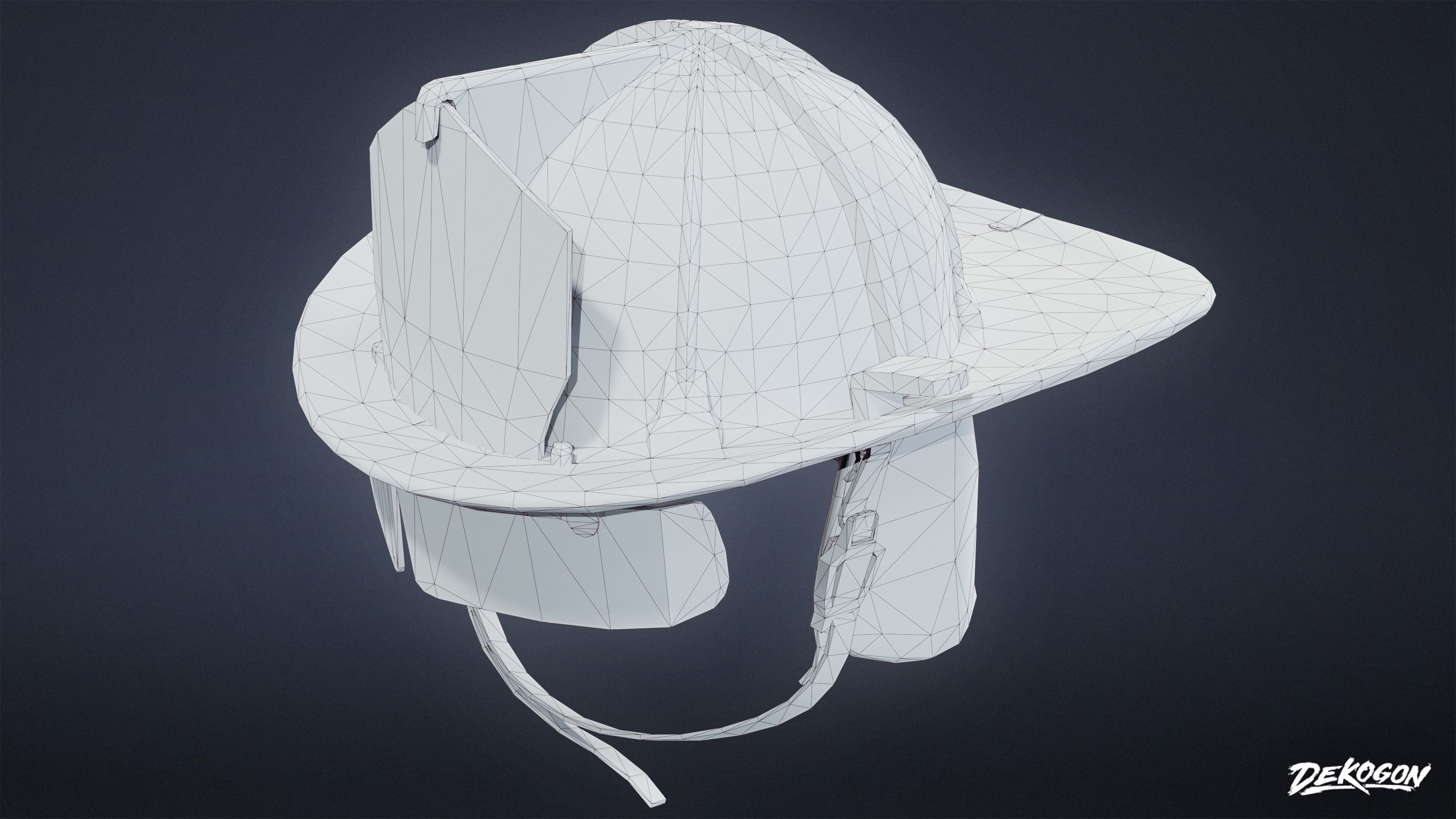 VARIETY HATS - FireFighter 01 - LOW POLY Low-poly 3D model_7