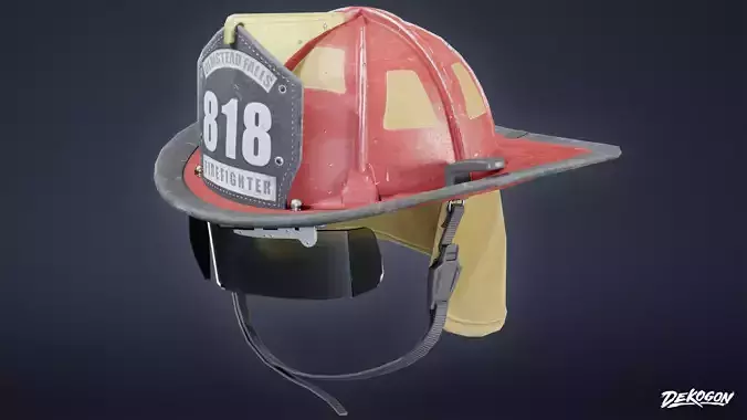 VARIETY HATS - FireFighter 01 - LOW POLY Low-poly 3D model