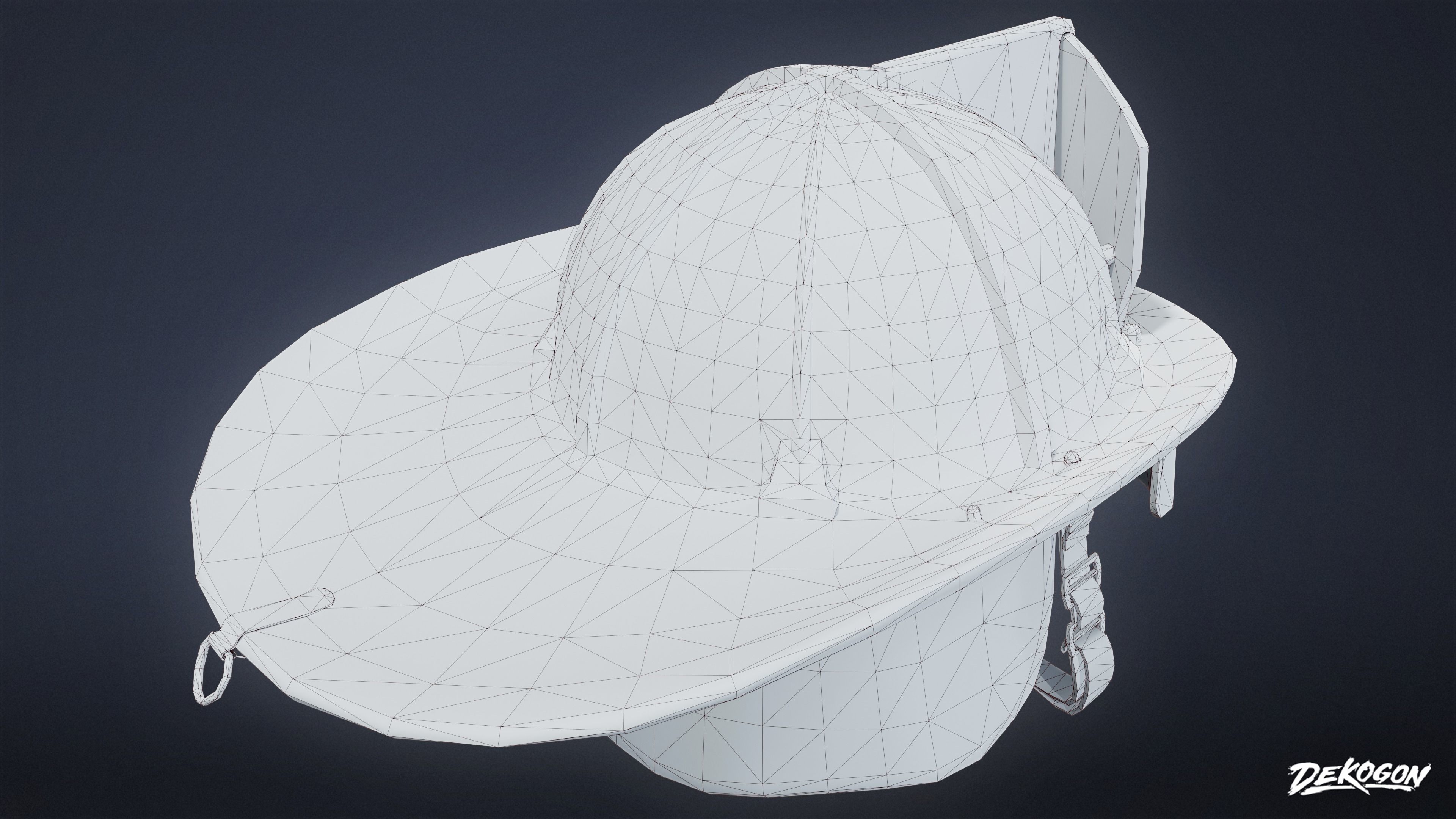 VARIETY HATS - FireFighter 01 - LOW POLY Low-poly 3D model_9