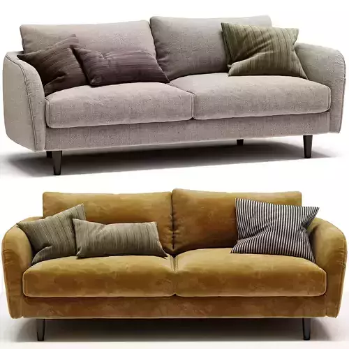 Sofa Fijo de 3 A 4 Plazas De Pana Acanalada Amy