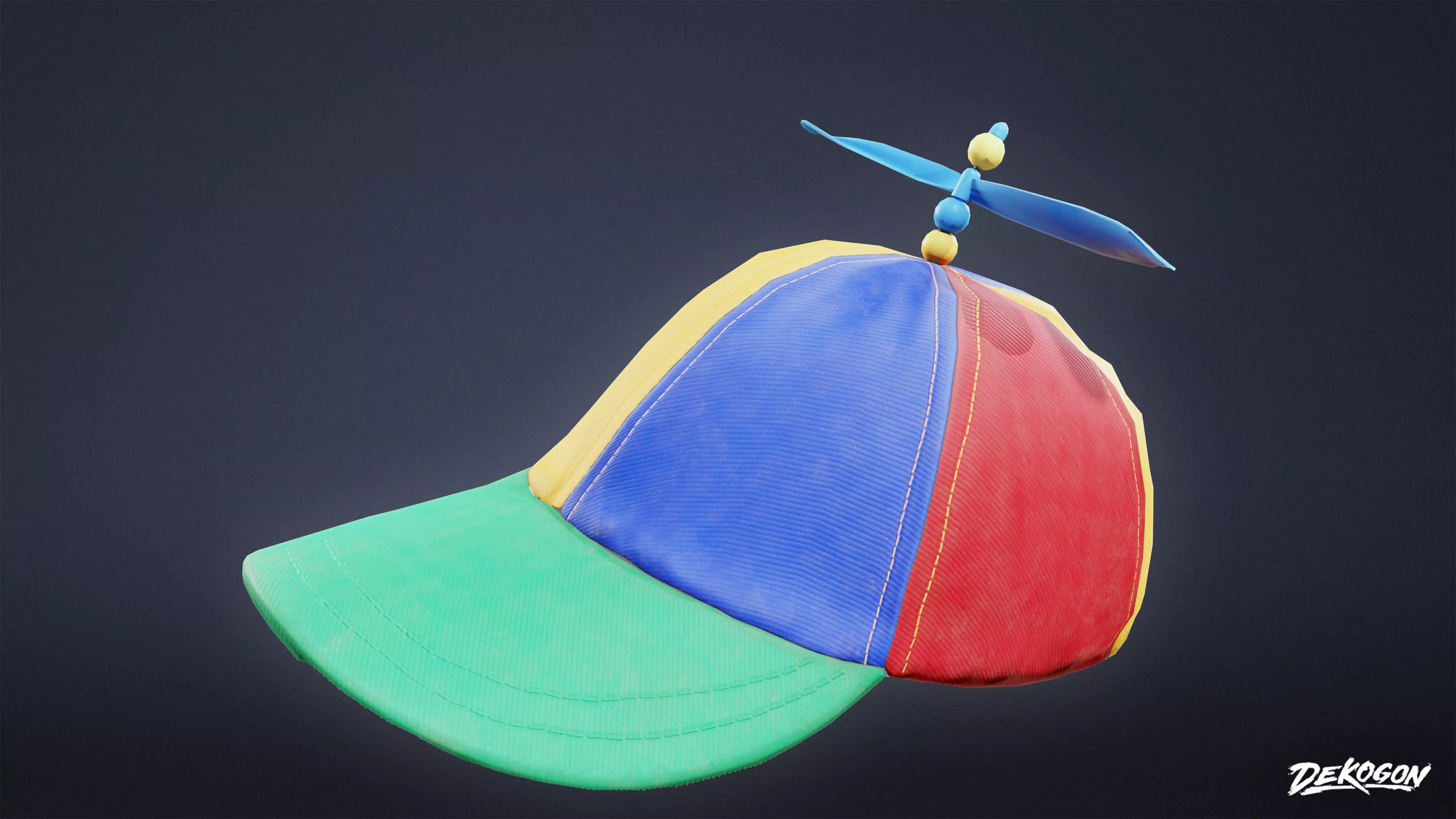 VARIETY HATS - Propeller 01 - LOW POLY Low-poly 3D model_0
