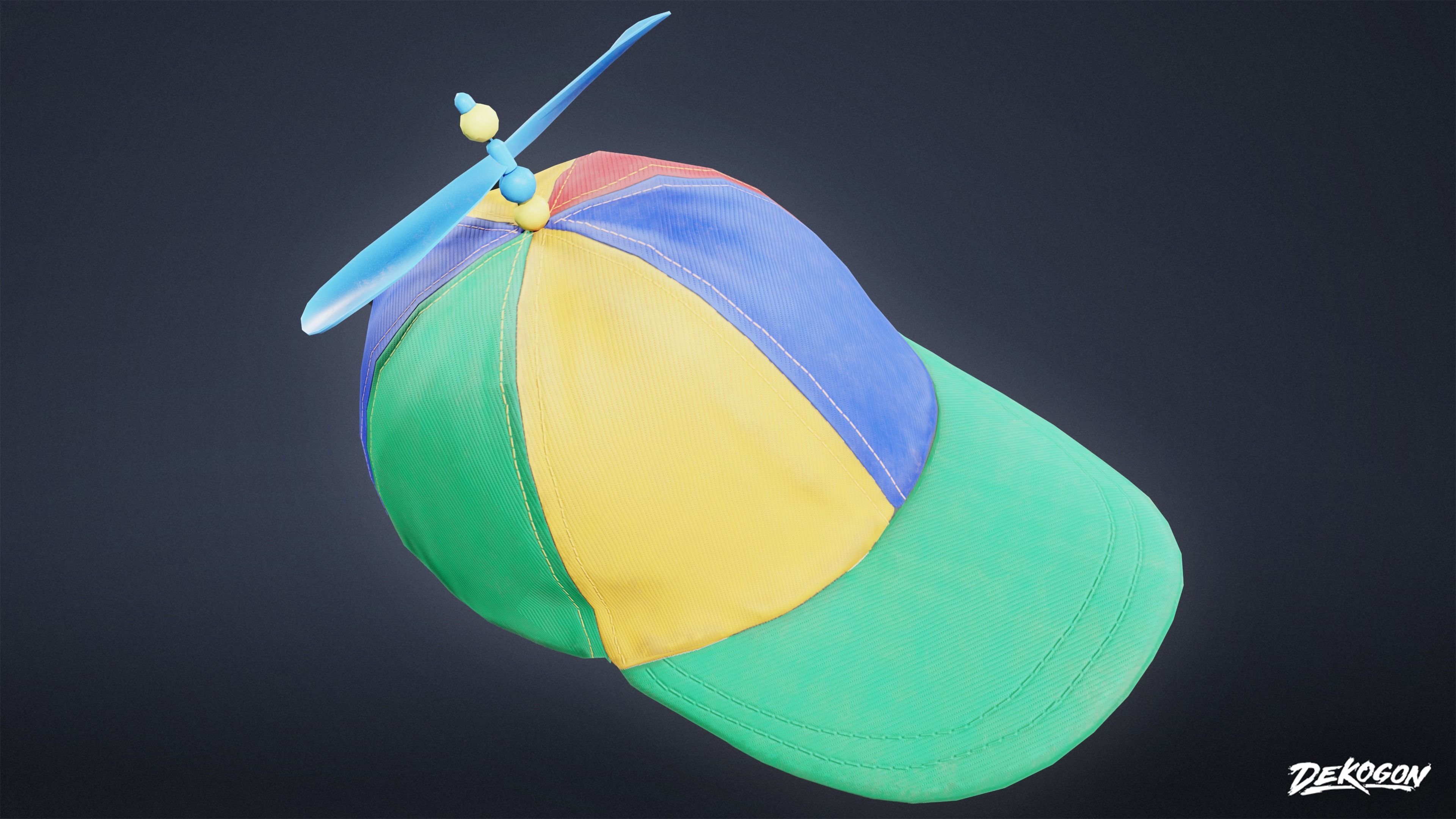VARIETY HATS - Propeller 01 - LOW POLY Low-poly 3D model_6