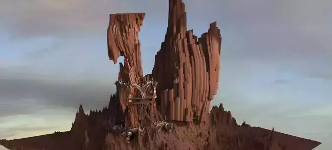 Desert Arrakis Cliff Tower Base