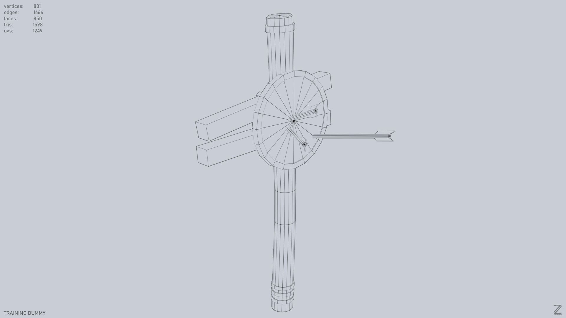 Training dummy Low-poly 3D model_14