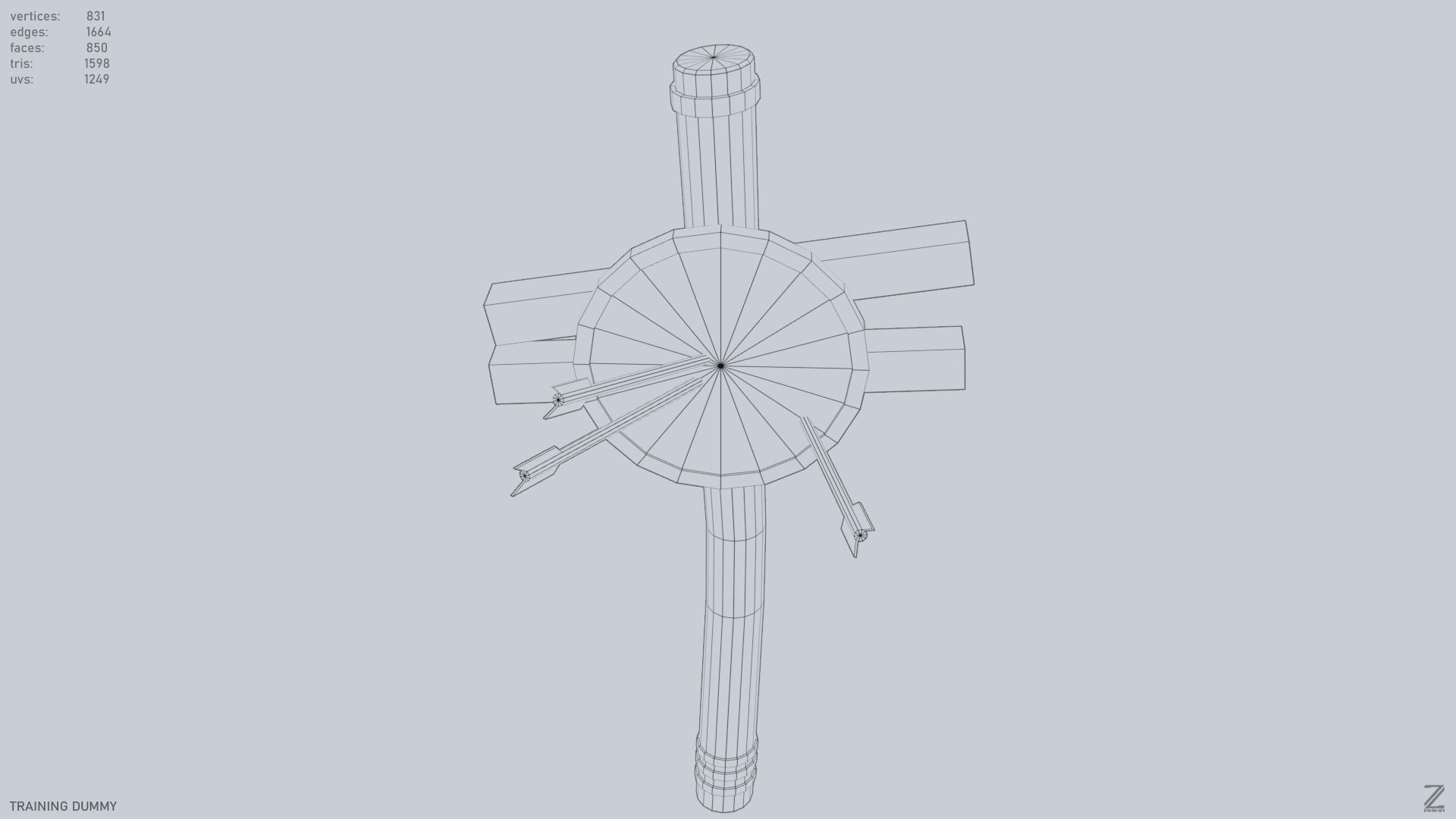 Training dummy Low-poly 3D model_15