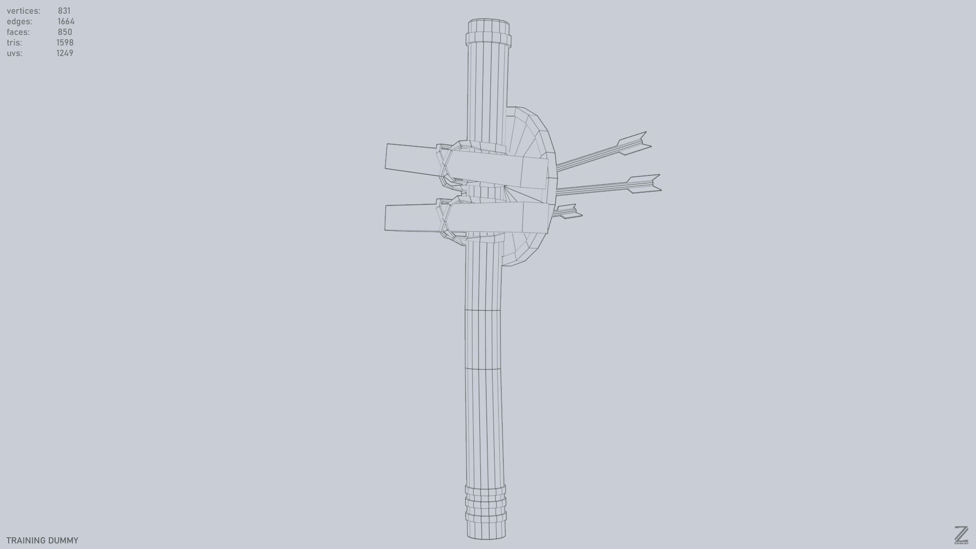 Training dummy Low-poly 3D model_13