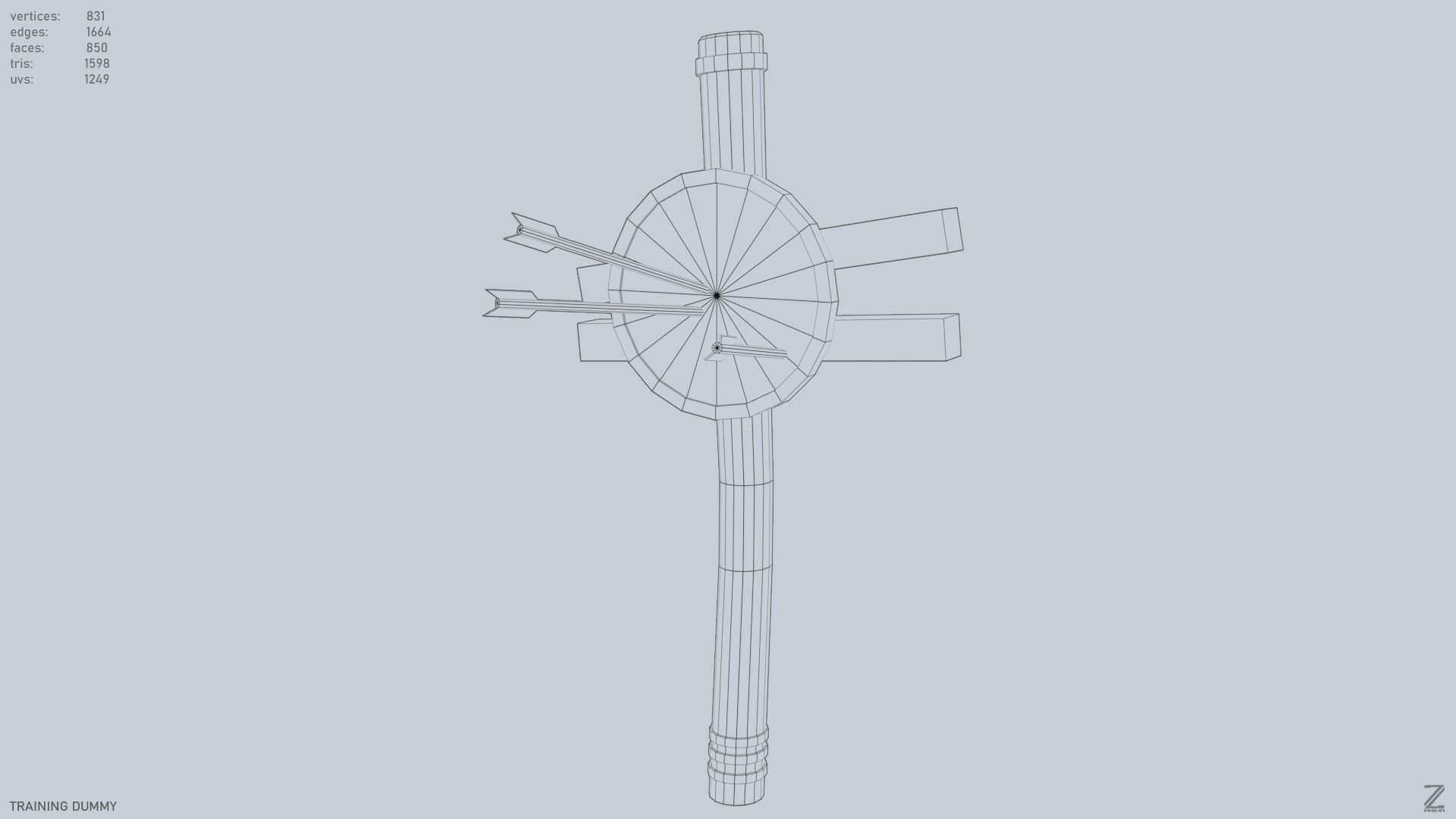 Training dummy Low-poly 3D model_10