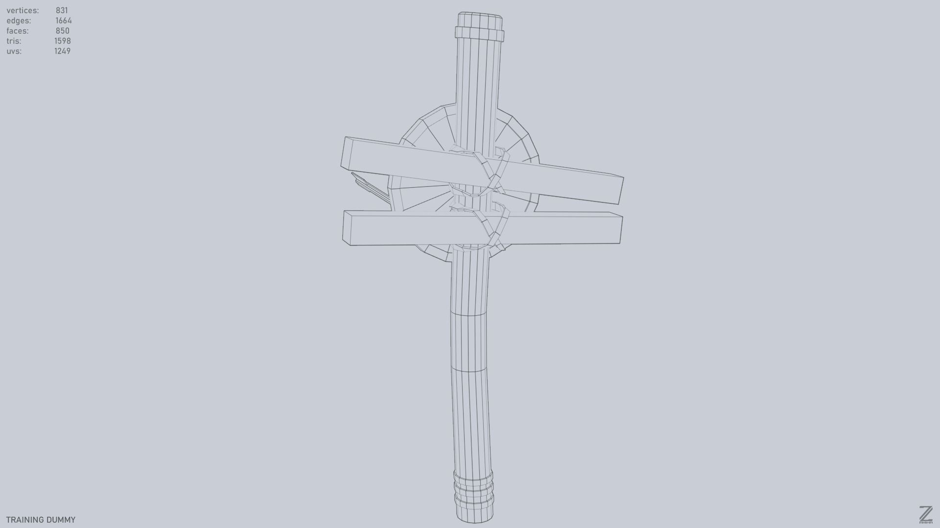 Training dummy Low-poly 3D model_12