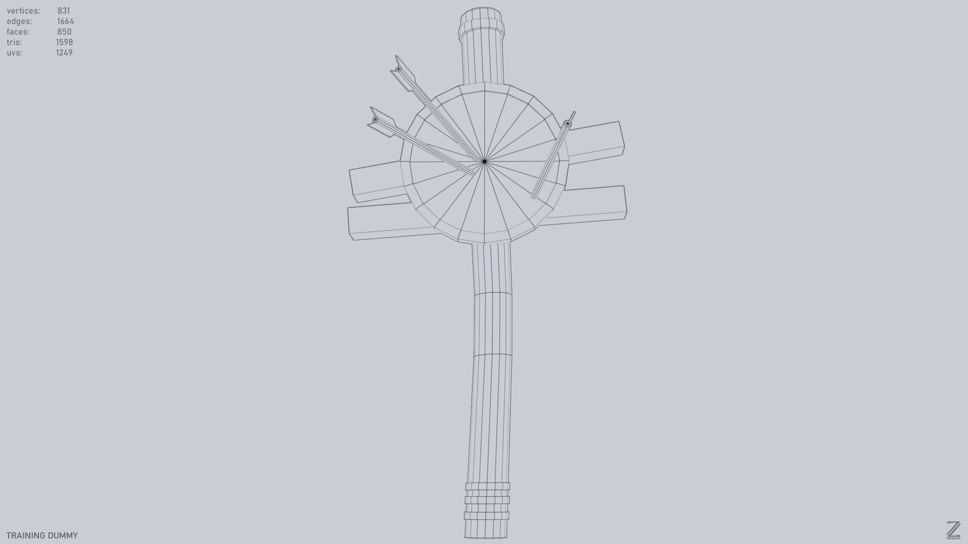 Training dummy Low-poly 3D model_16