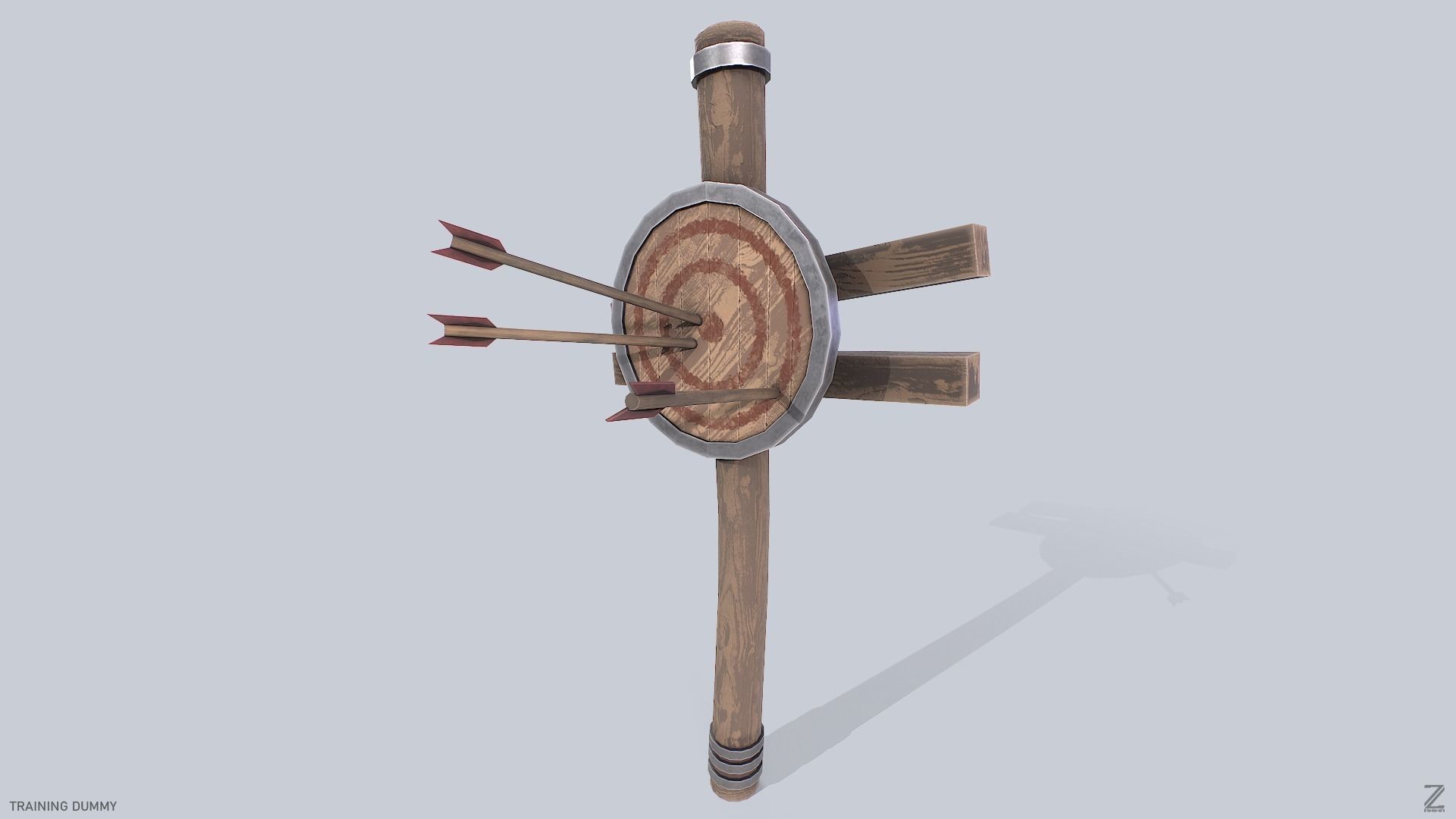 Training dummy Low-poly 3D model_4