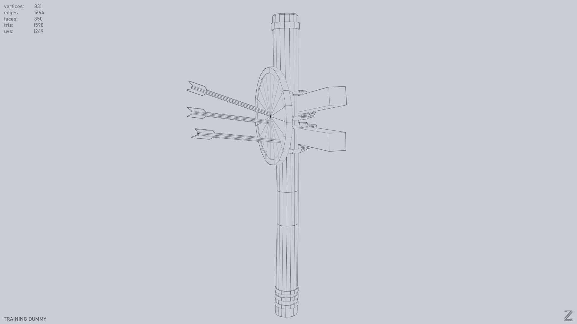 Training dummy Low-poly 3D model_11
