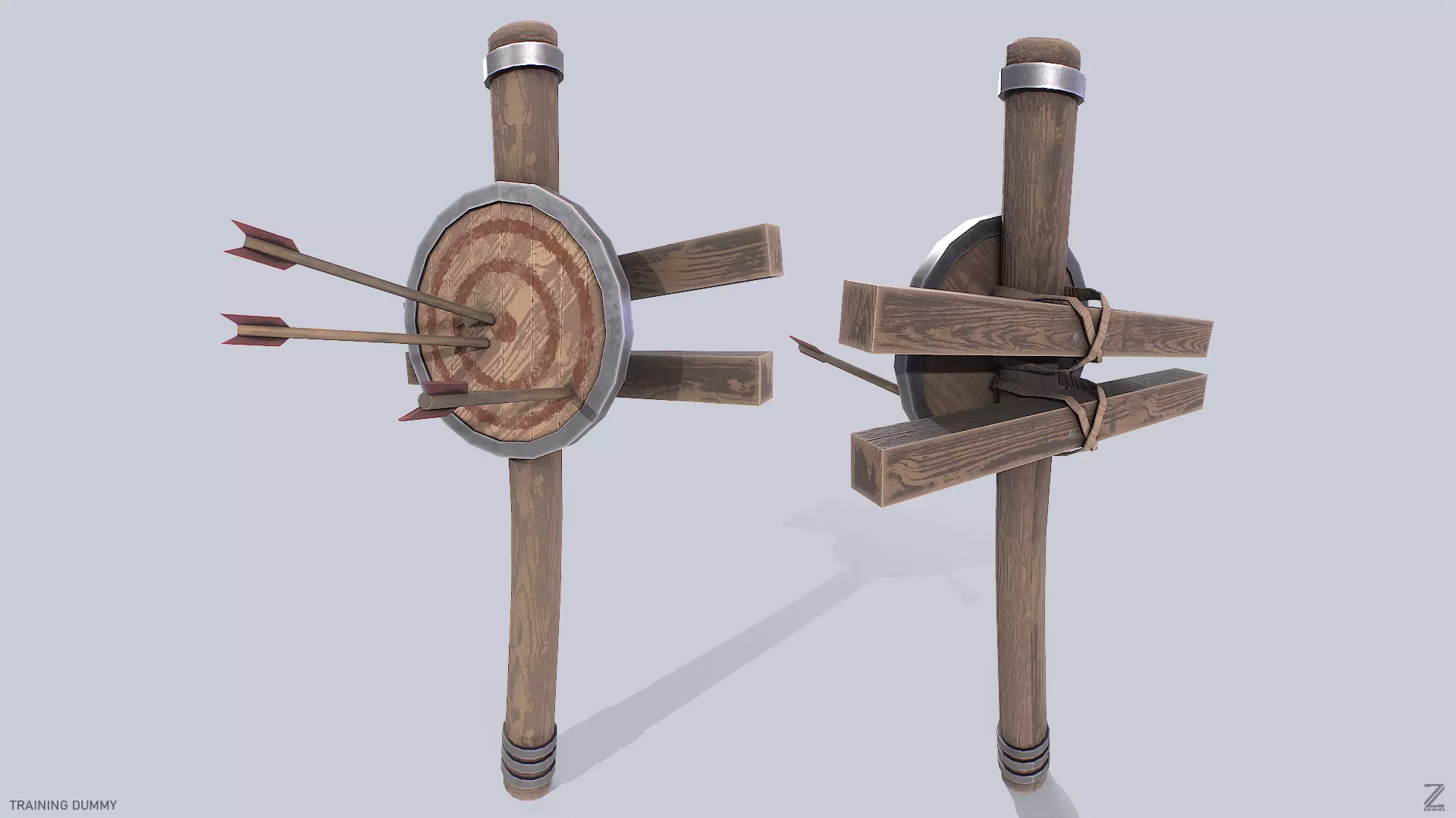 Training dummy Low-poly 3D model_0