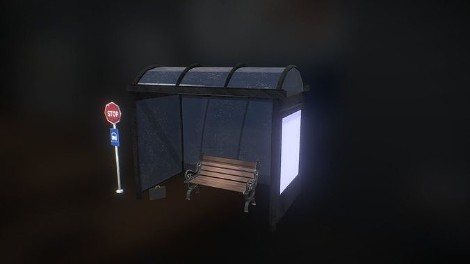 Bus Stop Bench 3d model 3D model