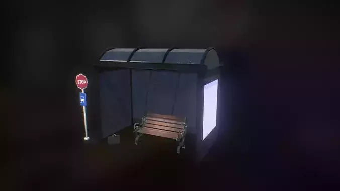 Bus Stop Bench 3d model