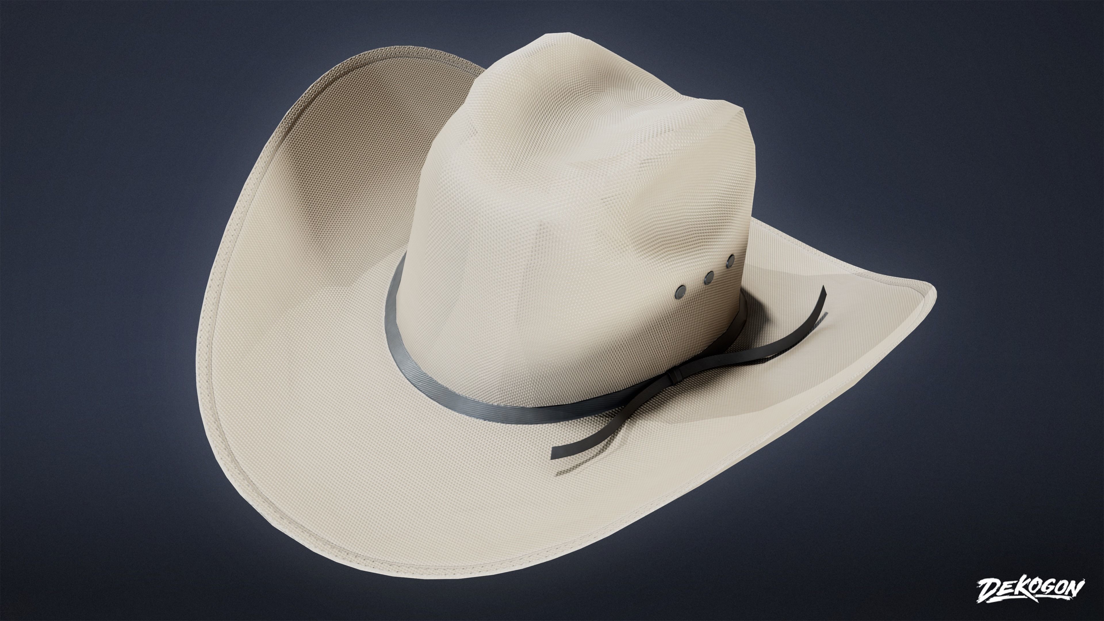 VARIETY HATS - Texan 01 - LOW POLY Low-poly 3D model_5