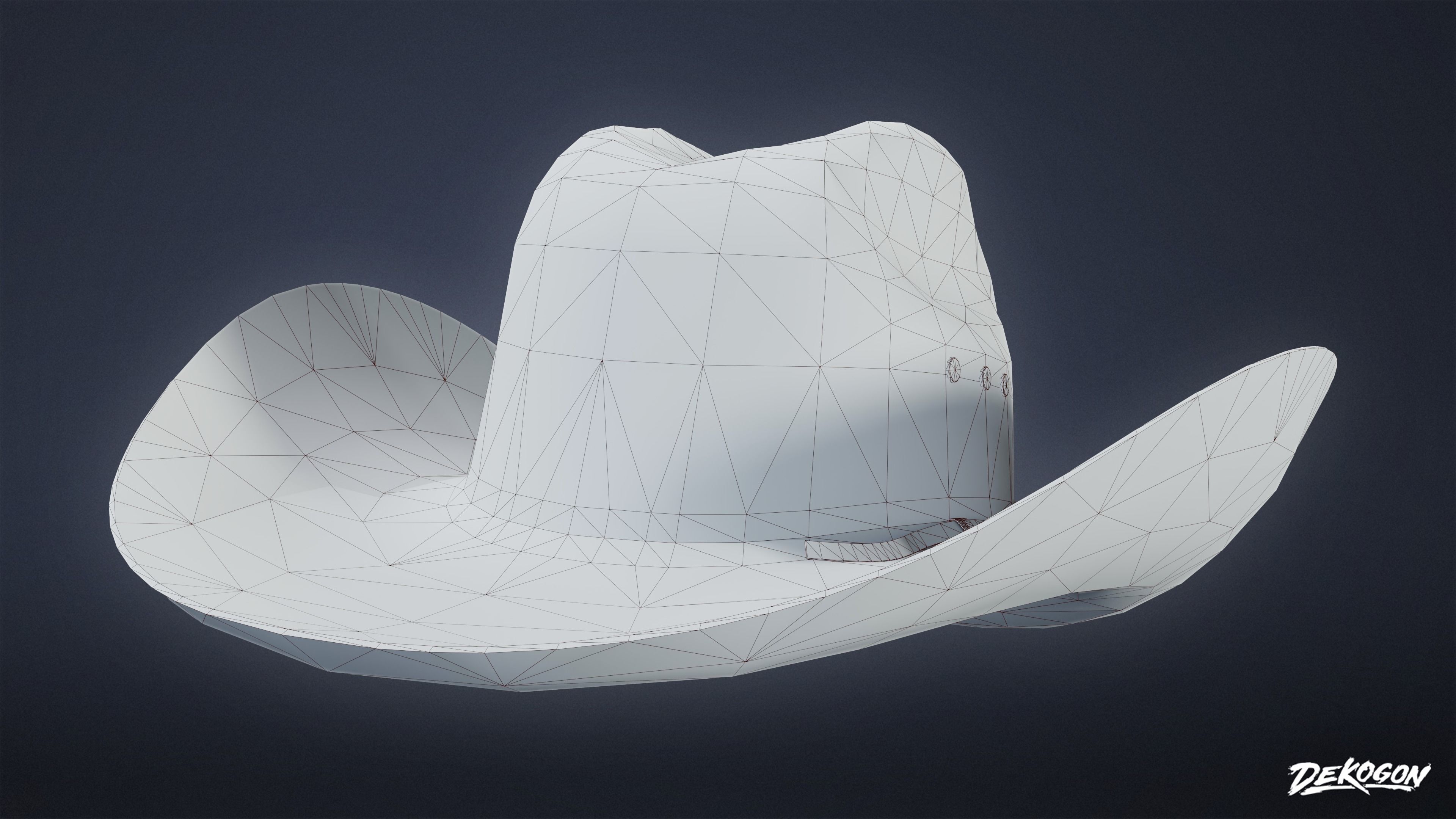 VARIETY HATS - Texan 01 - LOW POLY Low-poly 3D model_1