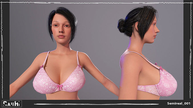 Body Girl Bikini Semireal Low-poly 3D model
