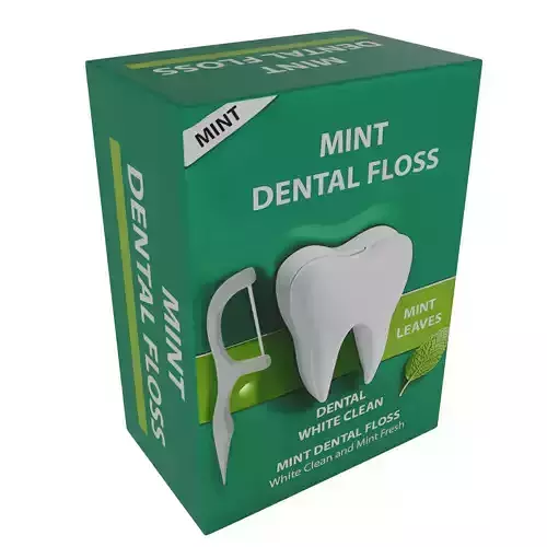 Floss and toothpicks Box Low-poly 3D model