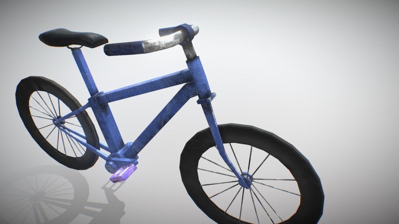 Old Bike 3d Model Lowpoly Low-poly 3D model_2