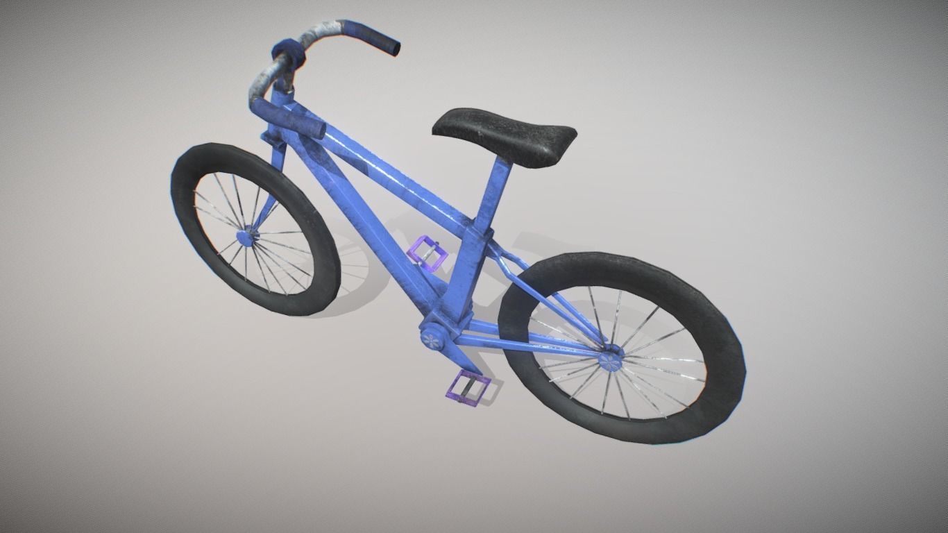 Old Bike 3d Model Lowpoly Low-poly 3D model_3