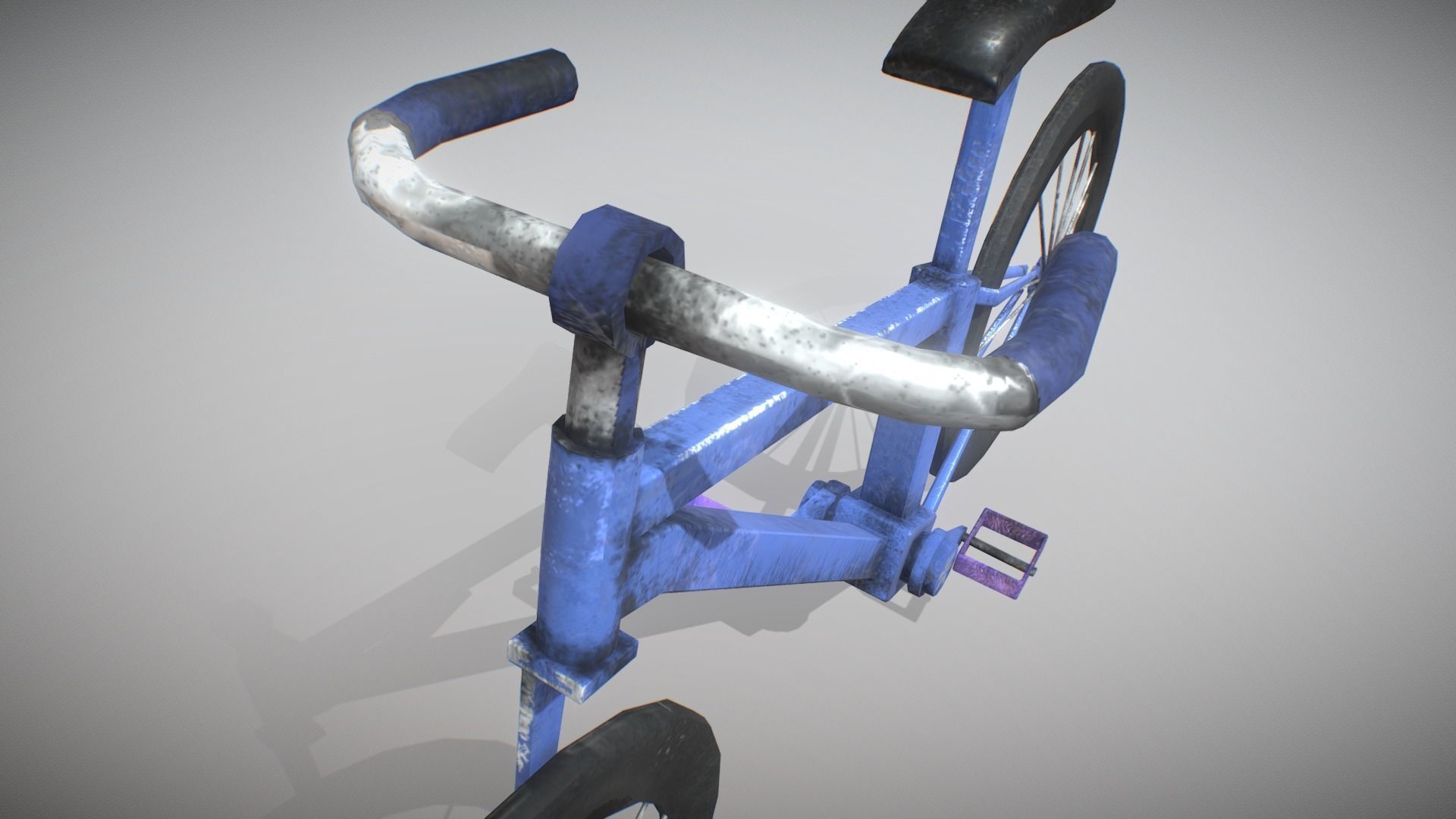 Old Bike 3d Model Lowpoly Low-poly 3D model_6