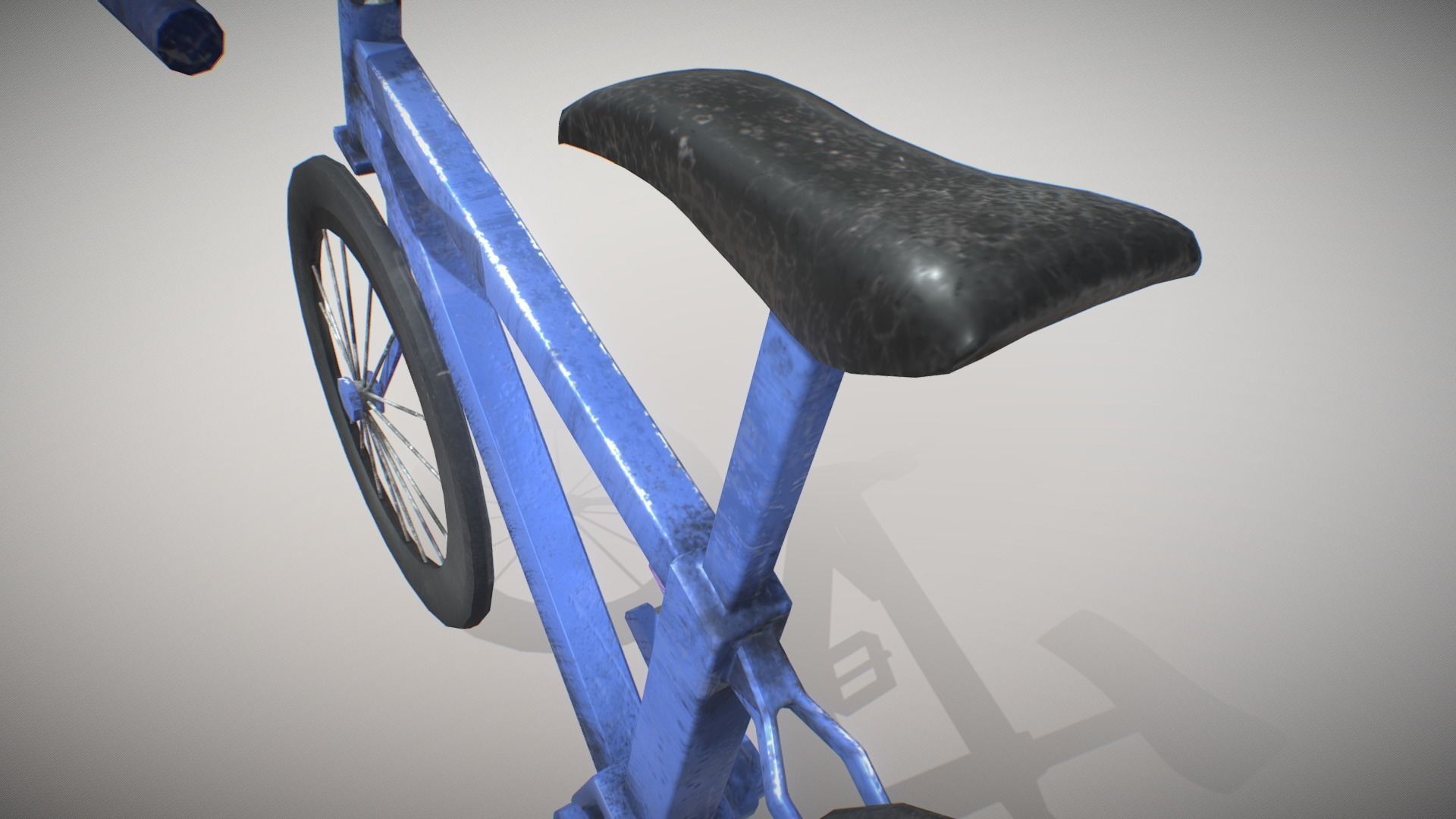 Old Bike 3d Model Lowpoly Low-poly 3D model_5