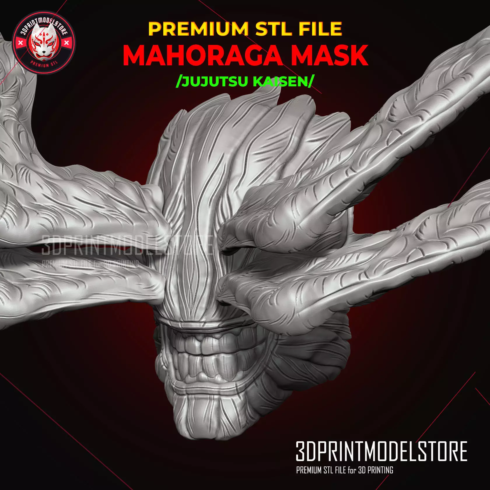 Jujutsu Kaisen Cosplay - Mahoraga Half Mask Halloween 3D print model