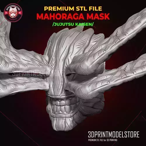 Jujutsu Kaisen Cosplay - Mahoraga Half Mask Halloween  3D print model