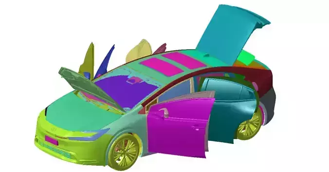 Toyota Prius Limited AWD 2023 Vehicle 3d scan model 3D model