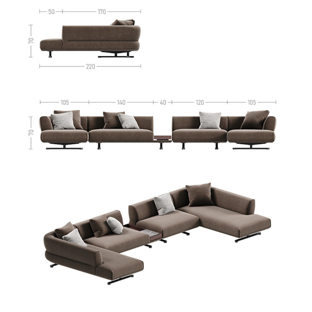 Sofa for interior 3D model_4