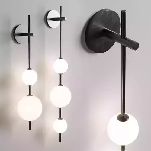 vertical glass globe wall light