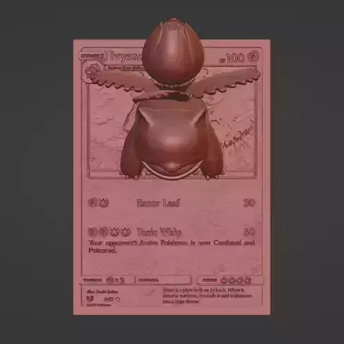 Ivysaur  4D Card  Fan Custom 3D Printing File  Pokemon 
