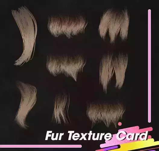 Realistic Fur Textures for Short and Medium Fur Hair Card Texture