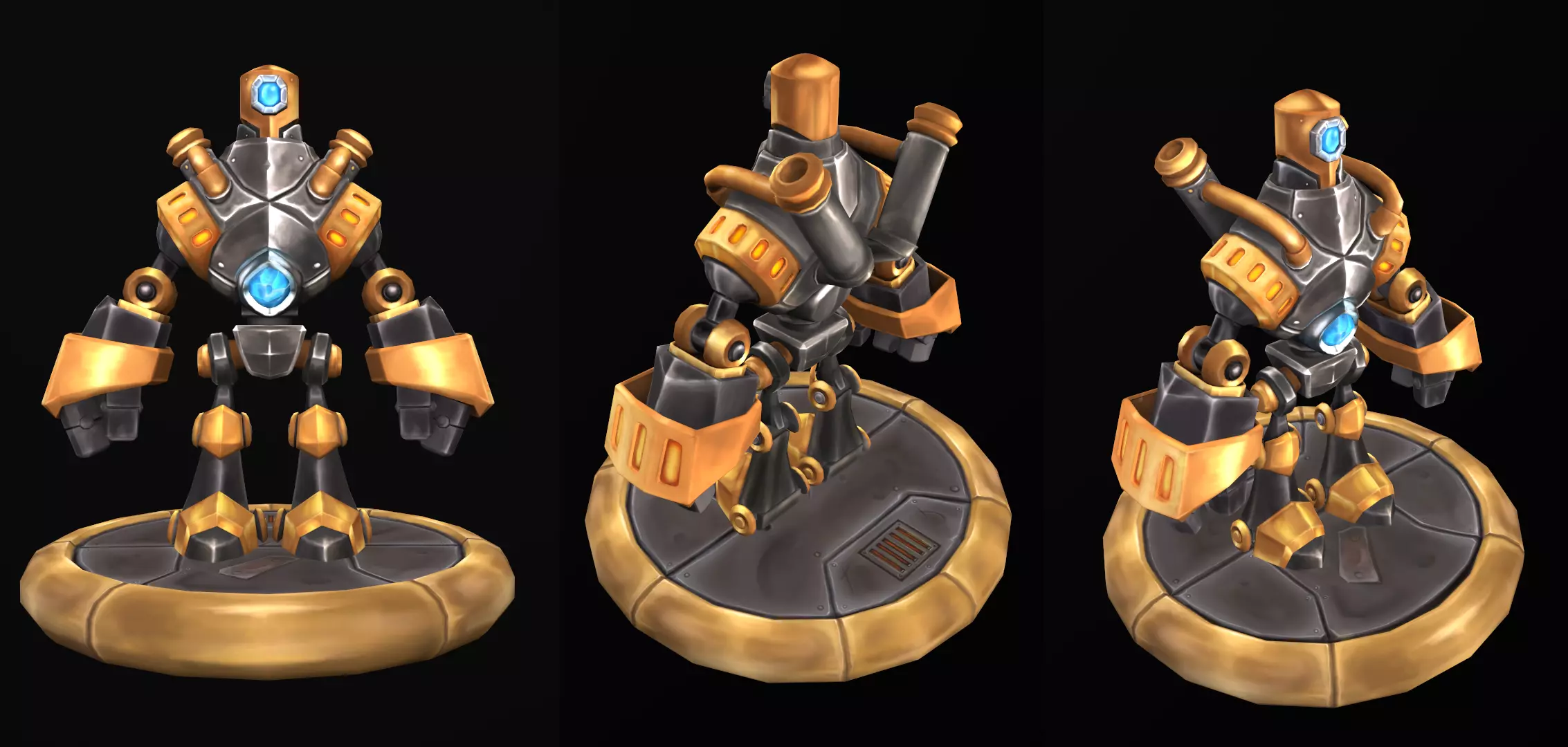 Handpainted Steampunk Robo Detail Free low-poly 3D model