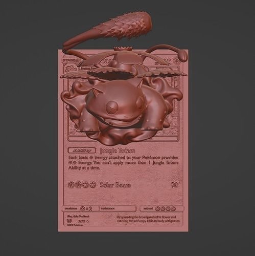 Venusaur  4D Card  Fan Custom 3D Printing File  Pokemon  3D print model