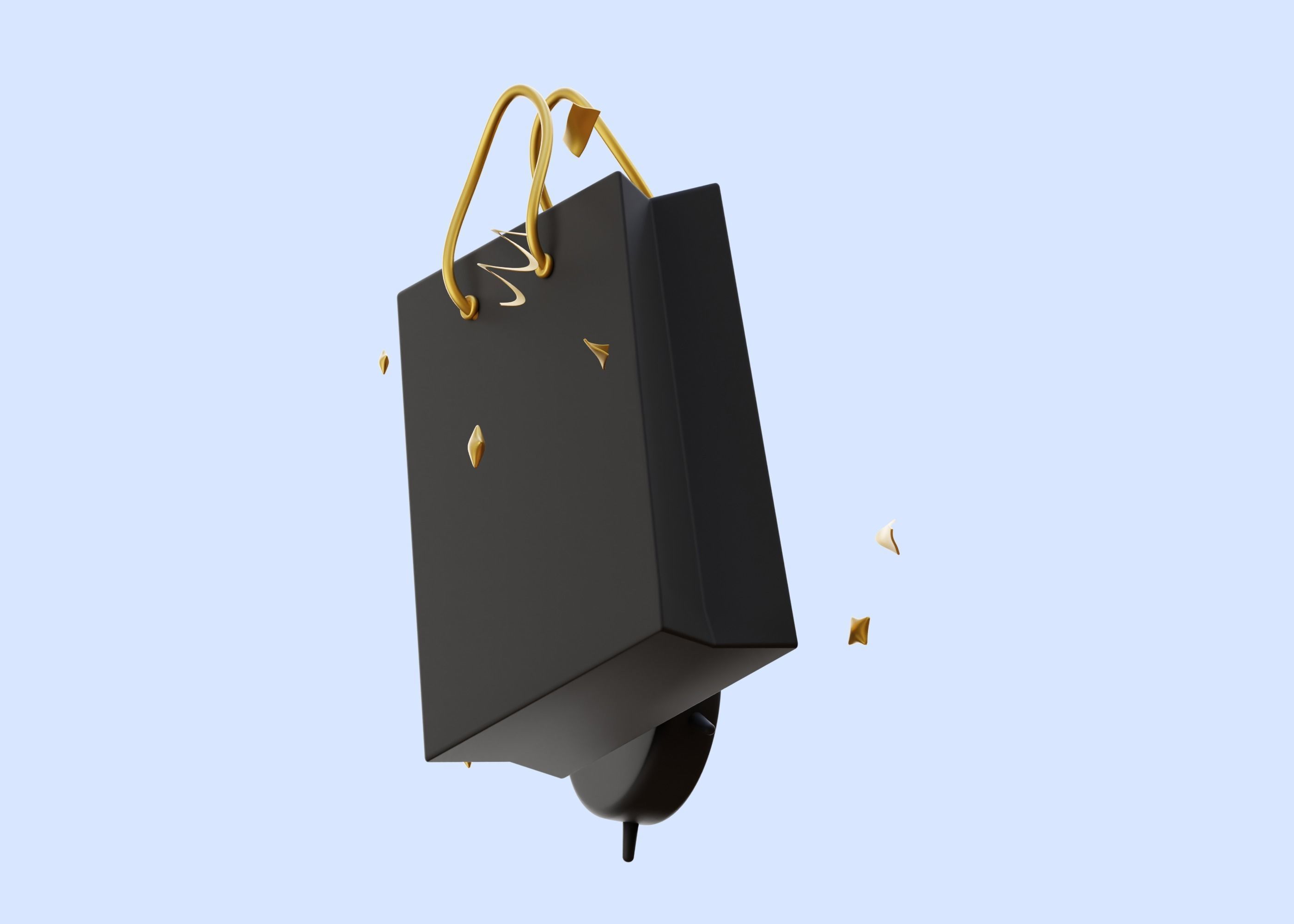 Black Friday Bag 3D Illustration Low-poly 3D model_10