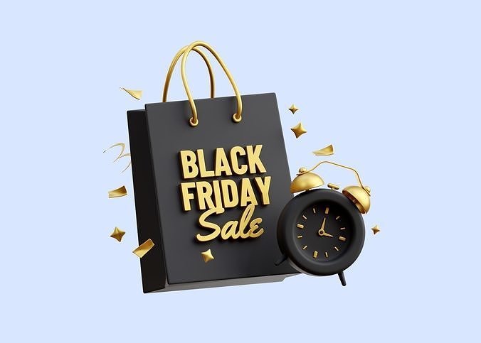 Black Friday Bag 3D Illustration Low-poly 3D model