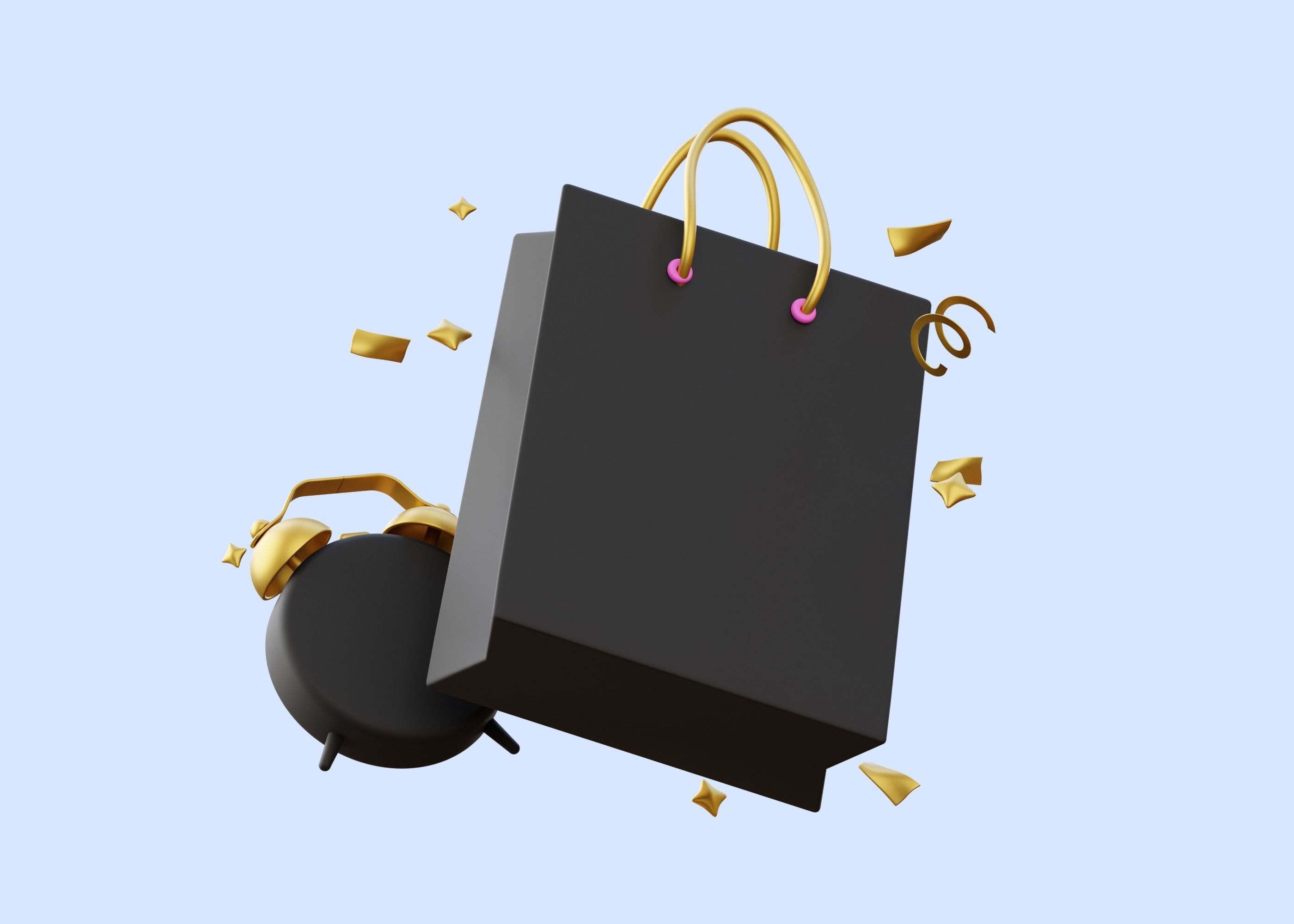 Black Friday Bag 3D Illustration Low-poly 3D model_7