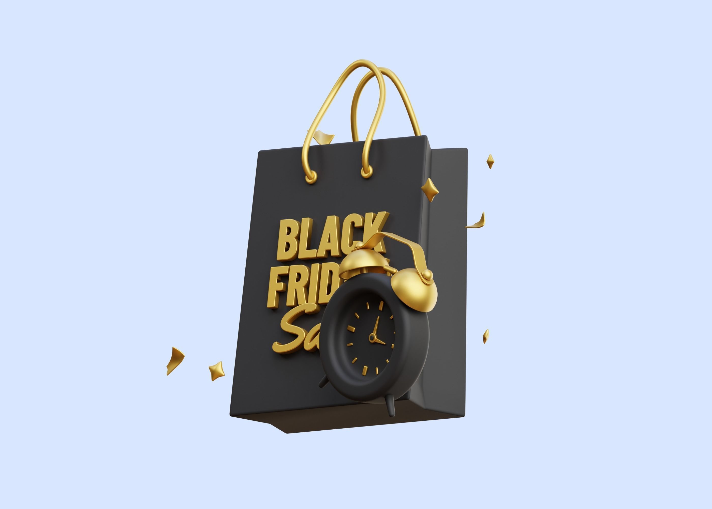 Black Friday Bag 3D Illustration Low-poly 3D model_2