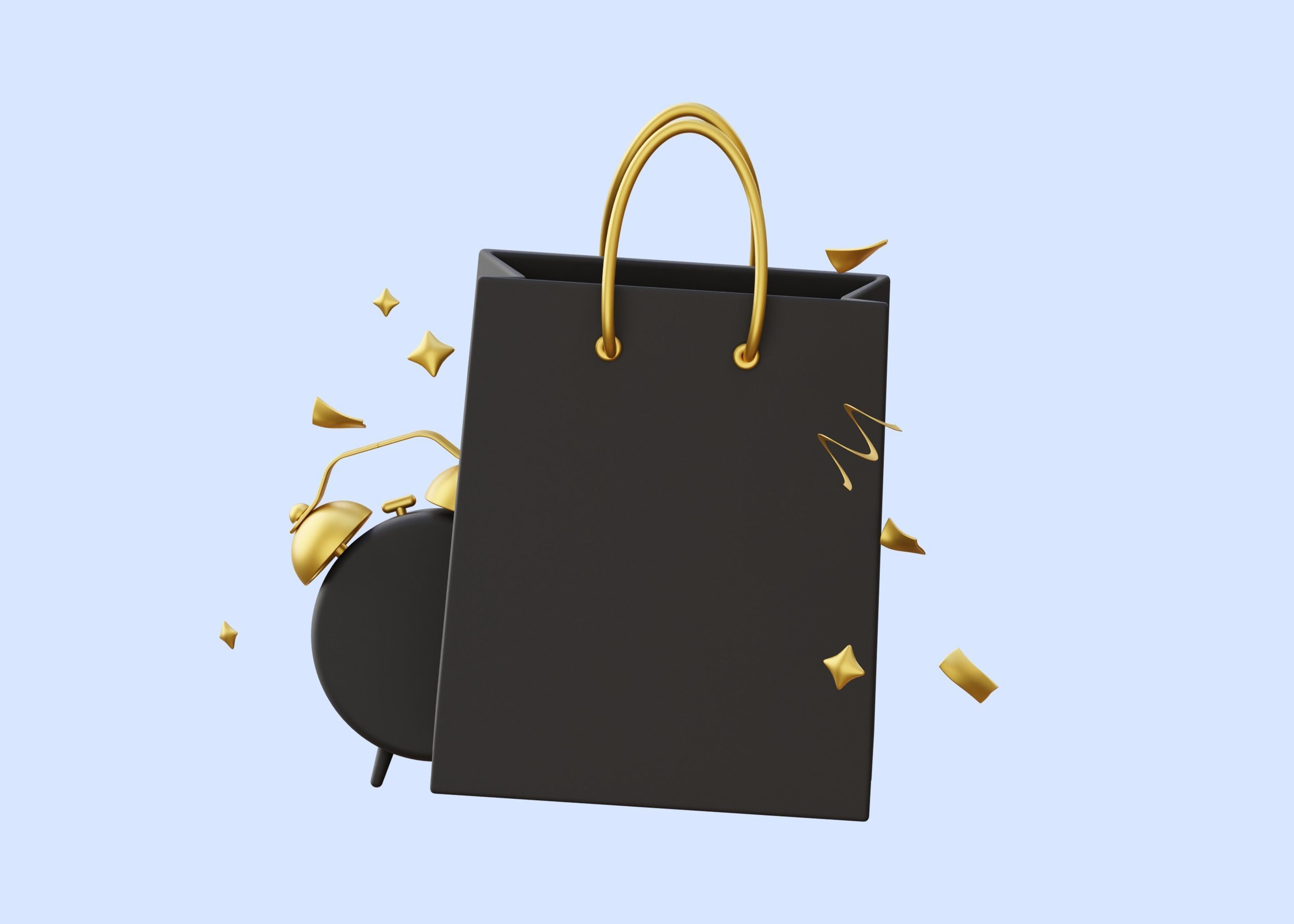 Black Friday Bag 3D Illustration Low-poly 3D model_6