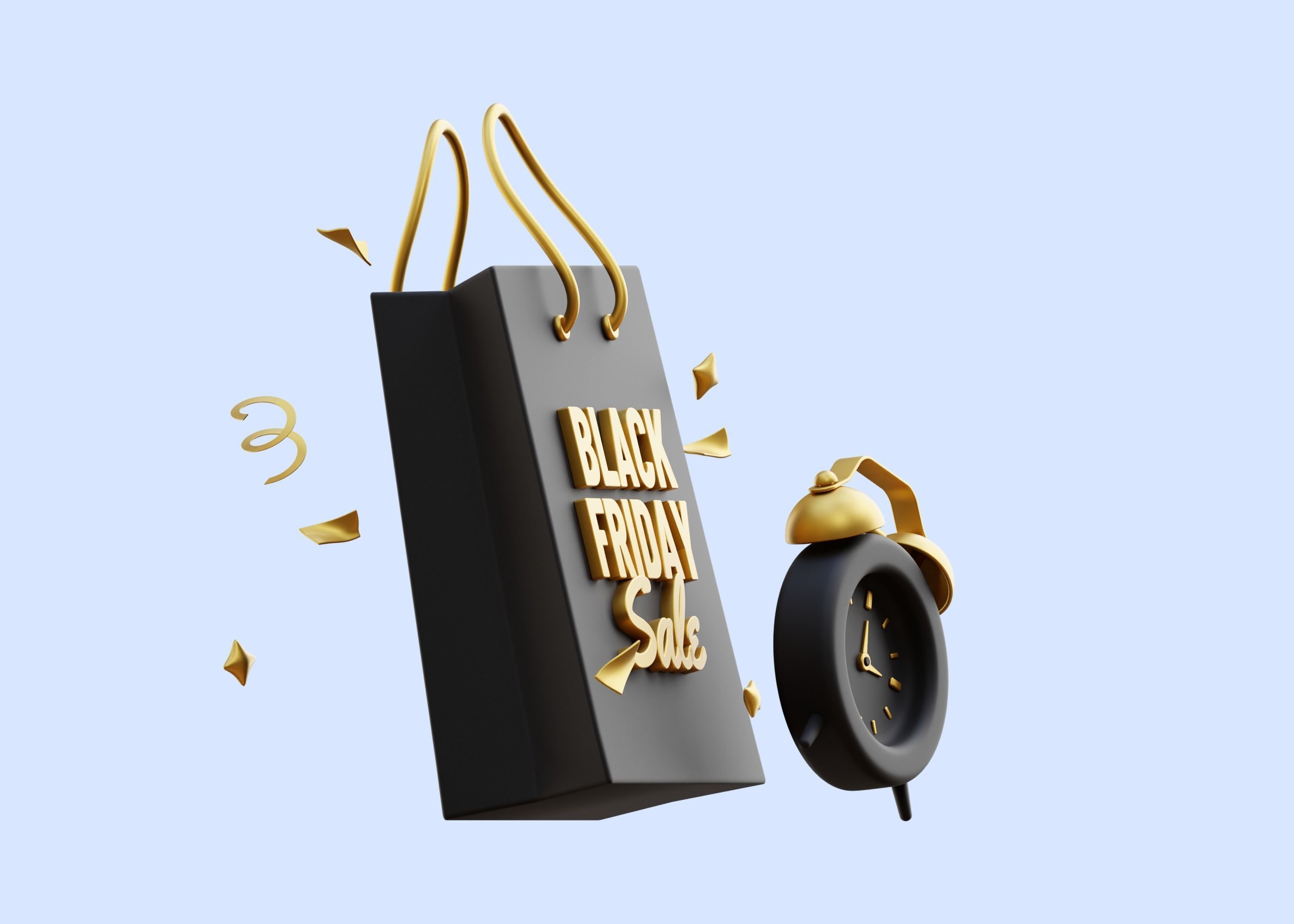 Black Friday Bag 3D Illustration Low-poly 3D model_4