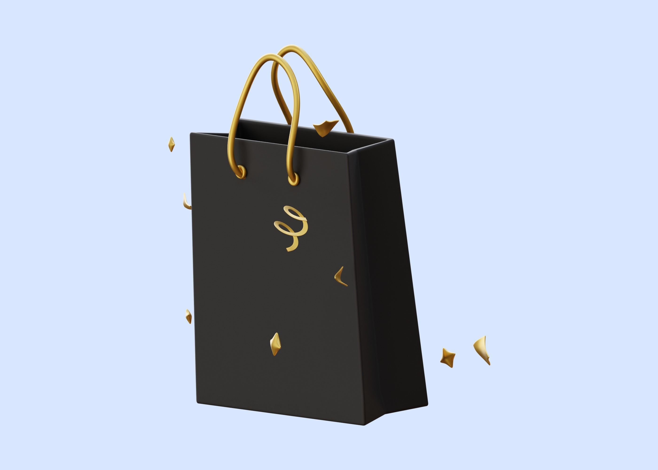 Black Friday Bag 3D Illustration Low-poly 3D model_5