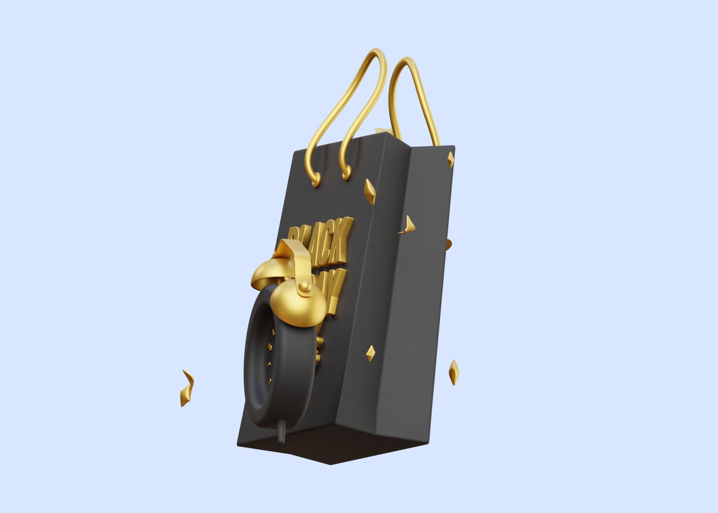 Black Friday Bag 3D Illustration Low-poly 3D model_3